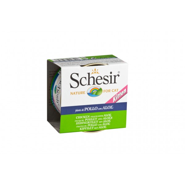 SCHESIR Cat Lata Filetes de Pollo con Aloe Kitten, 85 grs.