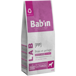 saco de 2kg de pienso para perros adultos mini con problemas de piel y pelaje de la marca bab´in lab.