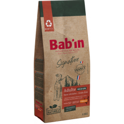 saco de 12kg de pienso para perros adultos tamaño medio bab´in signature grain free